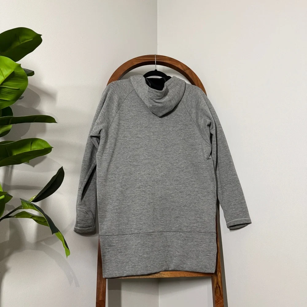 Athleta XS Gray Stronger Longer Fleece Lined Full Zip Hoodie Coat Jacket - Picture 4 of 10